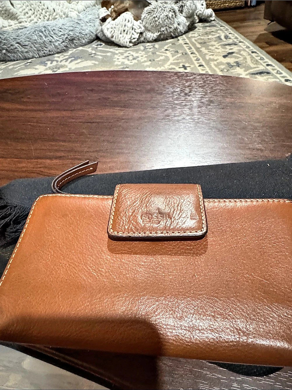 Fossil Madison Tab Multifunction Wallet Brown Wristlet